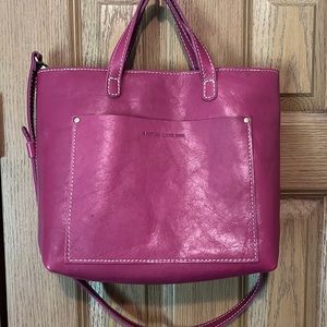 Portland leather goods medium zip crossbody- Hibiscus 🌺